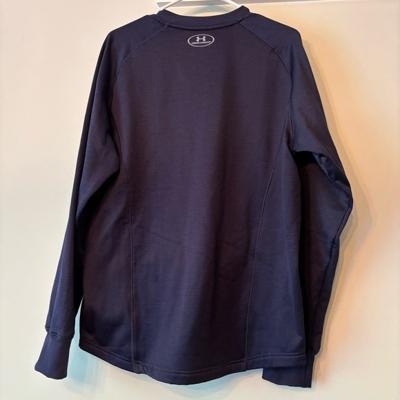 Under Armour Cold Gear long sleeve pullover Fleece Lined Shirt M Navy Blue New - Picture 5 of 7